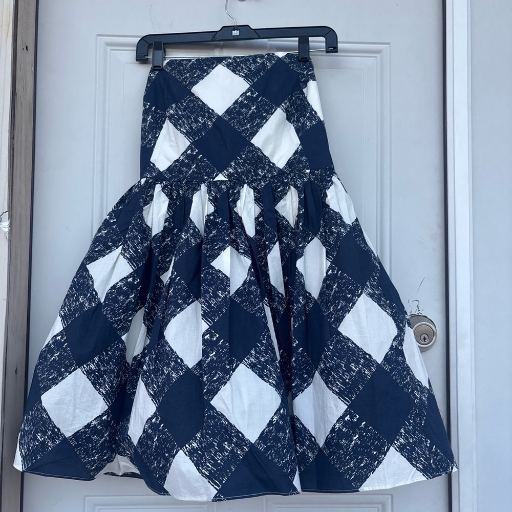 Boden Navy and White Checked Mini Dress